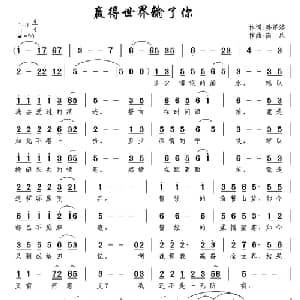 赢得世界输了你_通俗唱法乐谱_词曲:乔泽涛 南风