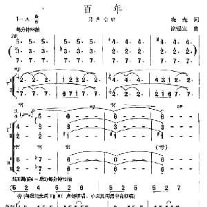 百年_合唱歌谱_词曲:晓光 徐锡宜