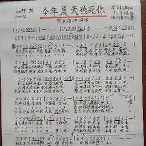 今年夏天热死你_歌谱投稿_词曲:琴声相拥 张平福