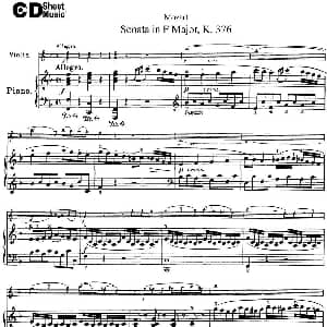 小提琴谱 | Violin Sonata in F Major K.376 小提琴 钢琴伴奏