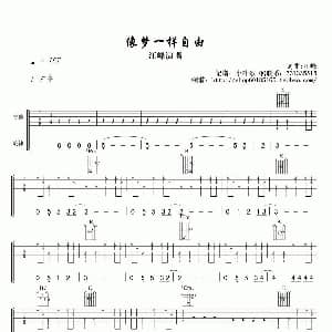 像梦一样自由 吉他谱 汪峰 汪峰 汪峰