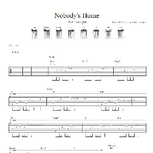 nobody‘s home 吉他谱 Avril Lavigne