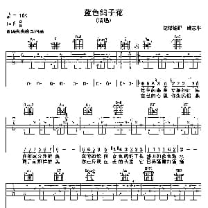 蓝色鸽子花 吉他谱