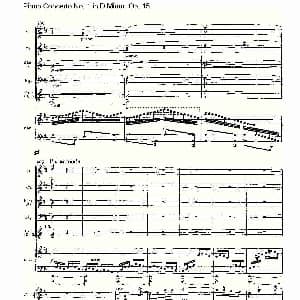 D小调钢琴第一协奏曲, Op.15第三乐章 钢琴谱