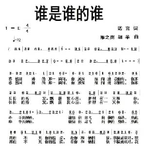 谁是谁的谁_通俗唱法乐谱_词曲:诺言 雁之南 胡苹