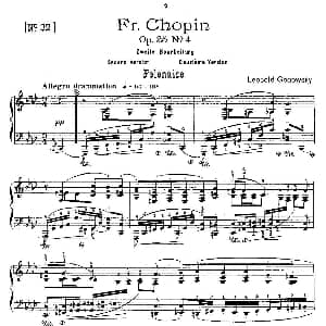 肖邦 练习曲 Fr.Chopin Op.25 No4 2 钢琴谱 Godowsky改编