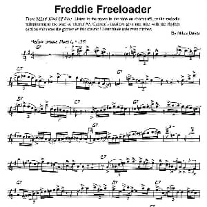 萨克斯谱 | Freddie Freeloader