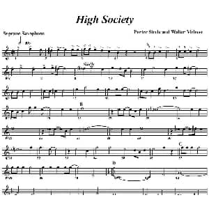 萨克斯谱 | High Society 四重奏 高音萨克斯分谱