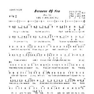 Because Of You_歌曲简谱_词曲:李承铉,李昭萱Urban Cla6ix Urban Cla6ix