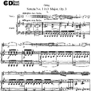 小提琴谱 | Violin Sonata No.1 Op.3 小提琴 钢琴伴奏