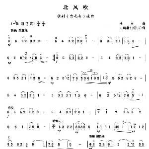 二胡谱 | 北风吹 歌剧 白毛女 选曲 马可