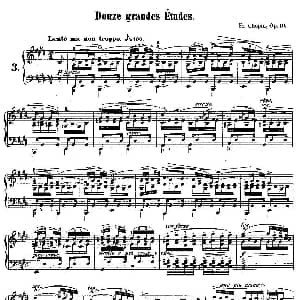 肖邦钢琴练习曲 Op.10之三 钢琴谱 肖邦