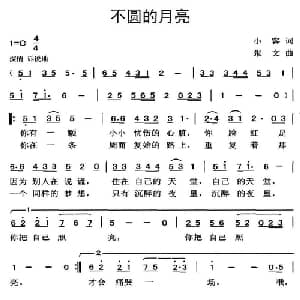 不圆的月亮_通俗唱法乐谱_词曲:小客 张文
