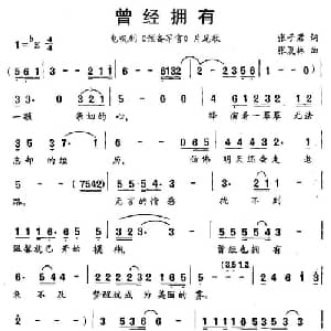 曾经拥有_通俗唱法乐谱_词曲:张子君 张夏林