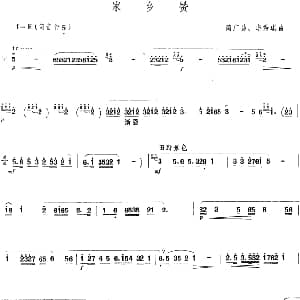 笛子谱 | 家乡赞 简广易