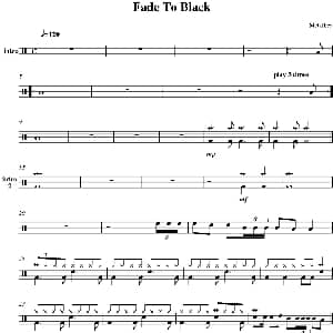 Metallica fade to black 爵士鼓谱