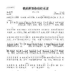 我的世界你曾经来过_歌曲简谱_词曲:蒋婴 蒋婴