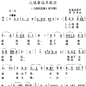 黄梅戏谱 | 人说路远无轻担 残凤还巢 利云唱段 谢清泉等 陈华庆