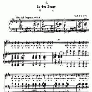 天鹅之歌 6 异乡_外国歌谱_词曲:列露斯坦普 舒伯特