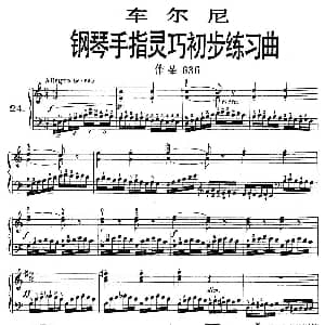 车尔尼 钢琴手指灵巧初步练习曲 之24 钢琴谱