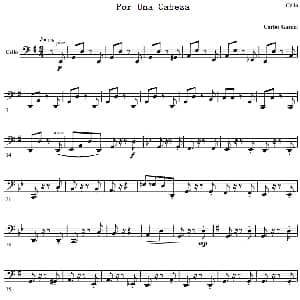 Por Una Cabeza 一步之遥 大提琴分谱 Carlos Gardel