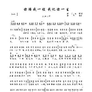 你陪我一程 我记你一生_歌曲简谱_词曲:娟子 马凌 桑玉林