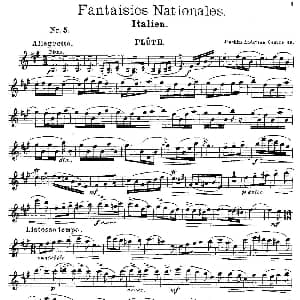 长笛曲谱 | Fantaisies nationales. Italien Op.59 No.5 丹麦 安德森