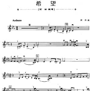 小提琴谱 | 希望 陈伟