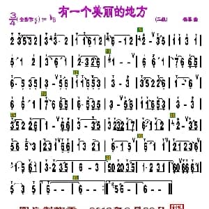 葫芦丝谱 | 有一个美丽的地方 刘慧淑制谱版 杨菲