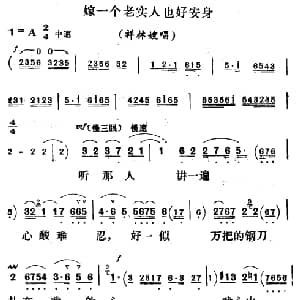 评剧谱 | 嫁一个老实人也好安身 祥林嫂 祥林嫂唱段