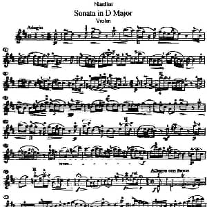 小提琴谱 | Sonata in D Major D大调小提琴奏鸣曲 纳尔蒂尼