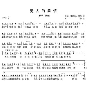 男人的柔情_通俗唱法乐谱_词曲:田华 等 田华
