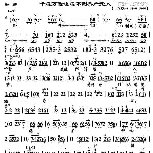 京剧谱 | 千难万险也难不倒共产党人 海港 高志扬唱段 琴谱