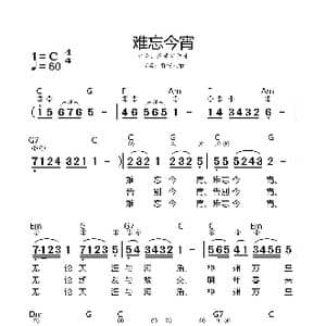 难忘今宵_歌谱投稿