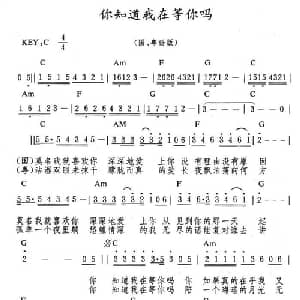 你知道我在等你吗_通俗唱法乐谱