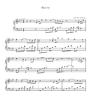 Outro 钢琴谱 泠泠飘花