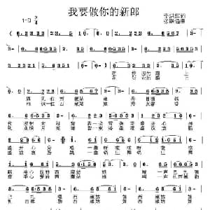 我要做您的新郎_通俗唱法乐谱_词曲:李洪辉 张联通