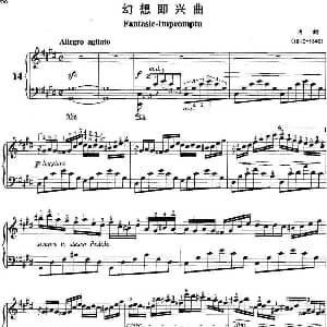不可不弹的世界钢琴名曲 幻想即兴曲 钢琴谱 肖邦