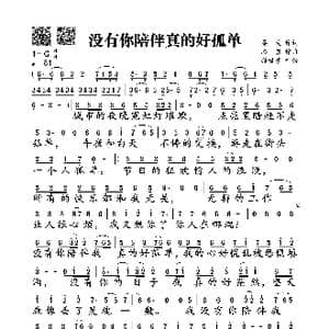 没有你陪伴真的好孤单_歌谱投稿_词曲:桑爱 路勇