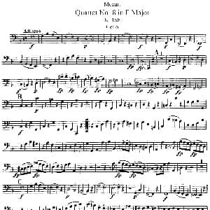 小提琴谱 | Mozart Quartet No.8 in F Major,K.168 Cello分谱