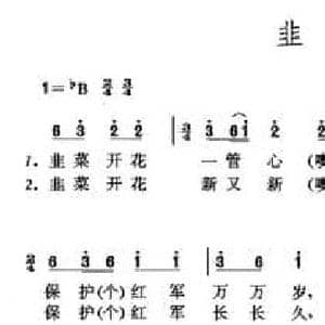 韭菜开花_民歌简谱