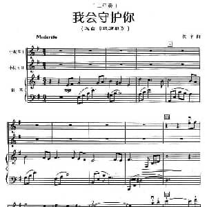 小提琴谱 | 我会守护你 小提琴二重奏 钢琴伴奏
