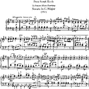 海顿 钢琴奏鸣曲 Hob XVI 40 in G major 钢琴谱 海顿
