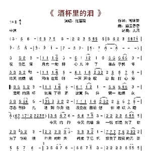 酒杯里的泪_歌曲简谱_词曲:潘建荣 逍遥香香