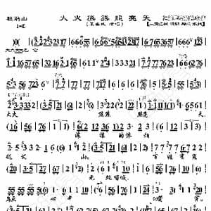 杜鹃山 大火熊熊照亮天_歌曲简谱_词曲:暂无 恒流星制谱