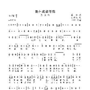 爱在成都等我_歌曲简谱_词曲:瞿琮 王富强