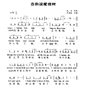 当你说爱我时_外国歌谱_词曲: 刘国星记谱