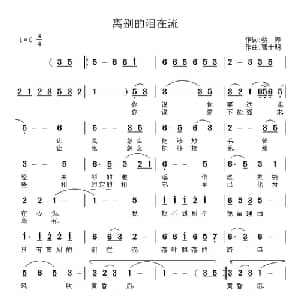 离别的泪在流_通俗唱法乐谱_词曲:蔡涛 曹士明