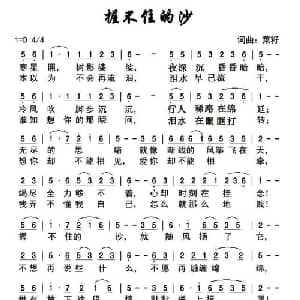 握不住的沙_通俗唱法乐谱_词曲:菜籽 菜籽