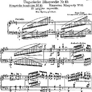 李斯特 匈牙利狂想曲 Hungarian Rhapsodies S.244 No.10 钢琴谱 李斯特